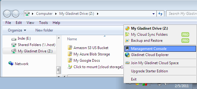 Gladinet Cloud Desktop for Windows Azure 2.3.392 full
